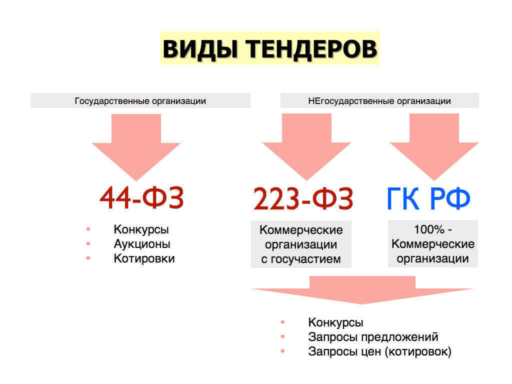 Типы тендеров в России