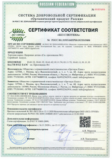 Сертификат “Без глюкозы/Без сахара”